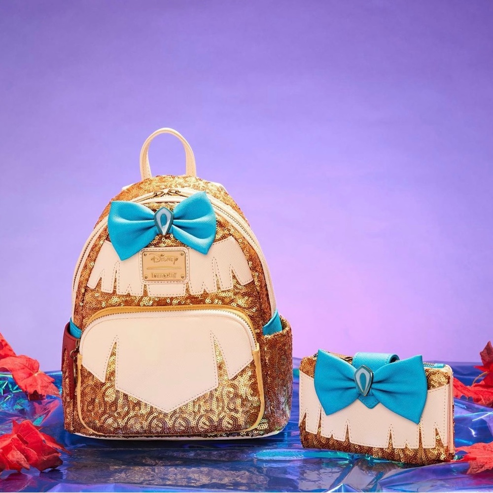 Loungefly Pocahontas princess sequin series mini backpack and wallet